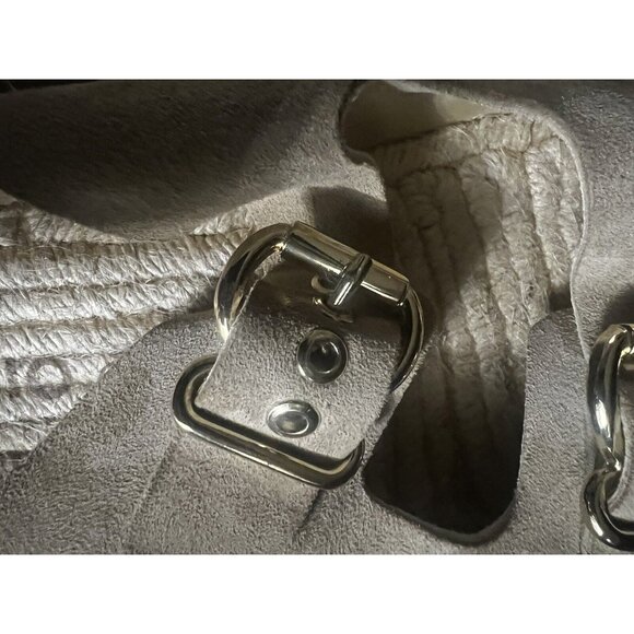 Bio Bio Beige Suede Leather Slide Buckle Espadrilles Sandals Sz US 9.5 - NEW - Picture 10 of 13